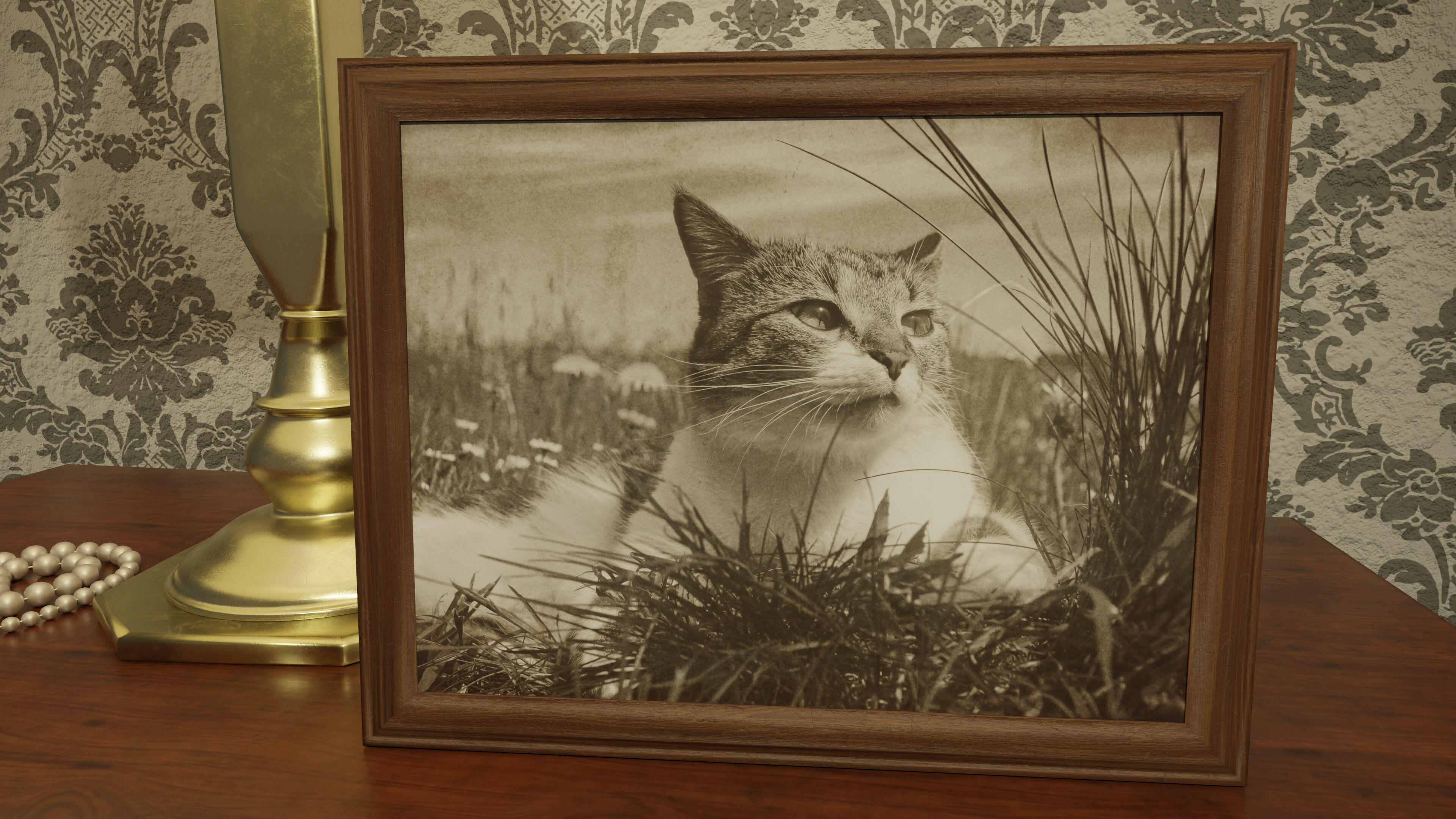 Wood Picture Frame - Standing Low-poly 3D model_6