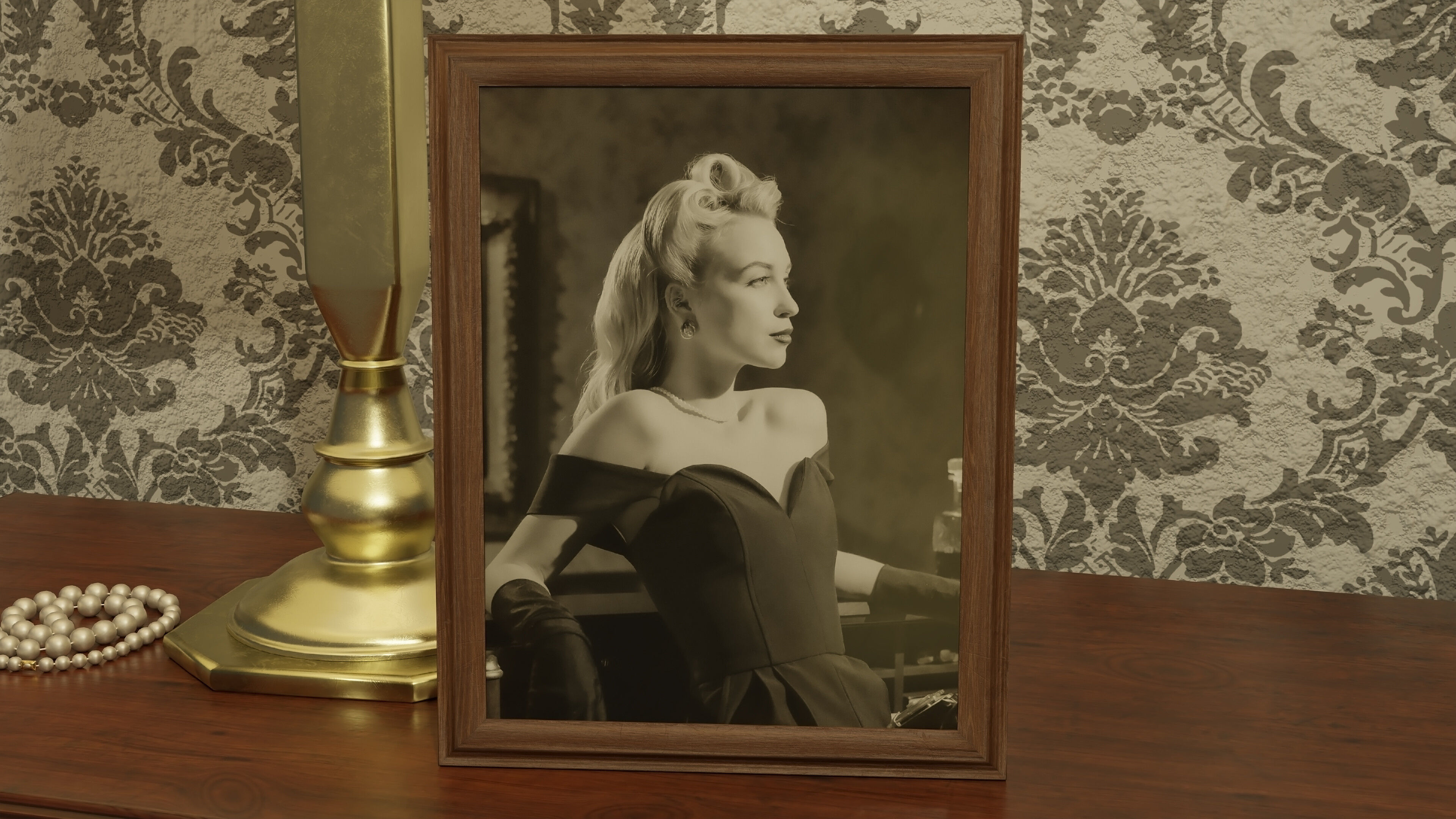 Wood Picture Frame - Standing Low-poly 3D model_3