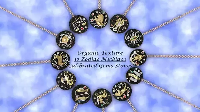 Zodiac Necklace Collection set 12 designs