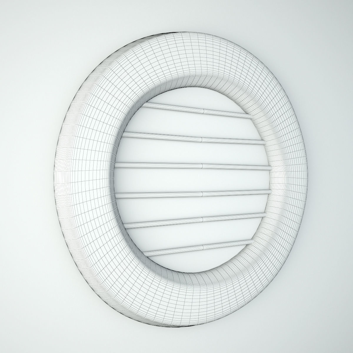 Old Iron and Wood Window Mirror 3D model_4