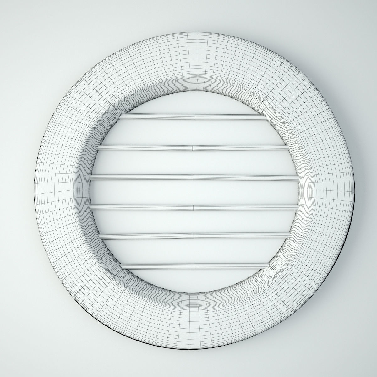 Old Iron and Wood Window Mirror 3D model_2