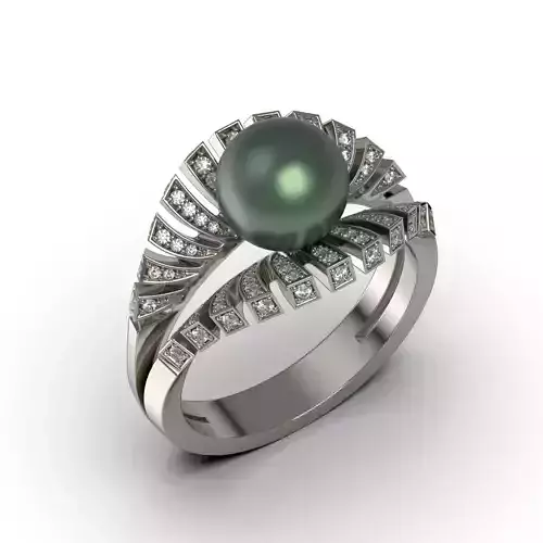 Sea Pearl Diamond Ring