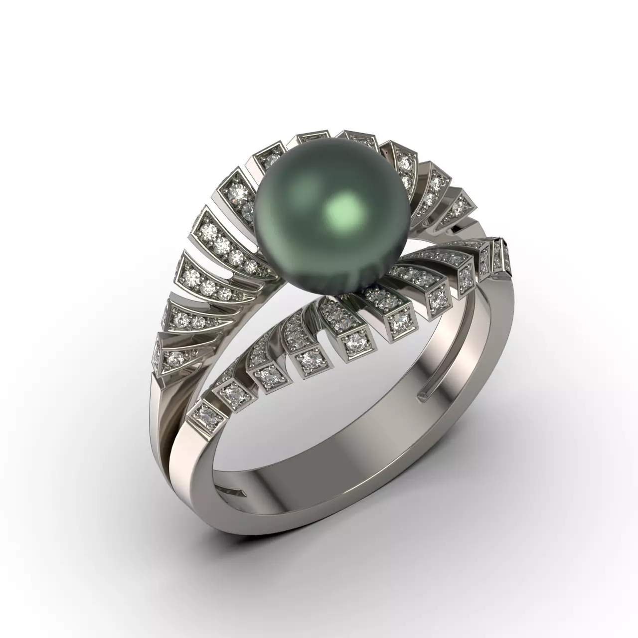 Sea Pearl Diamond Ring 3D print model