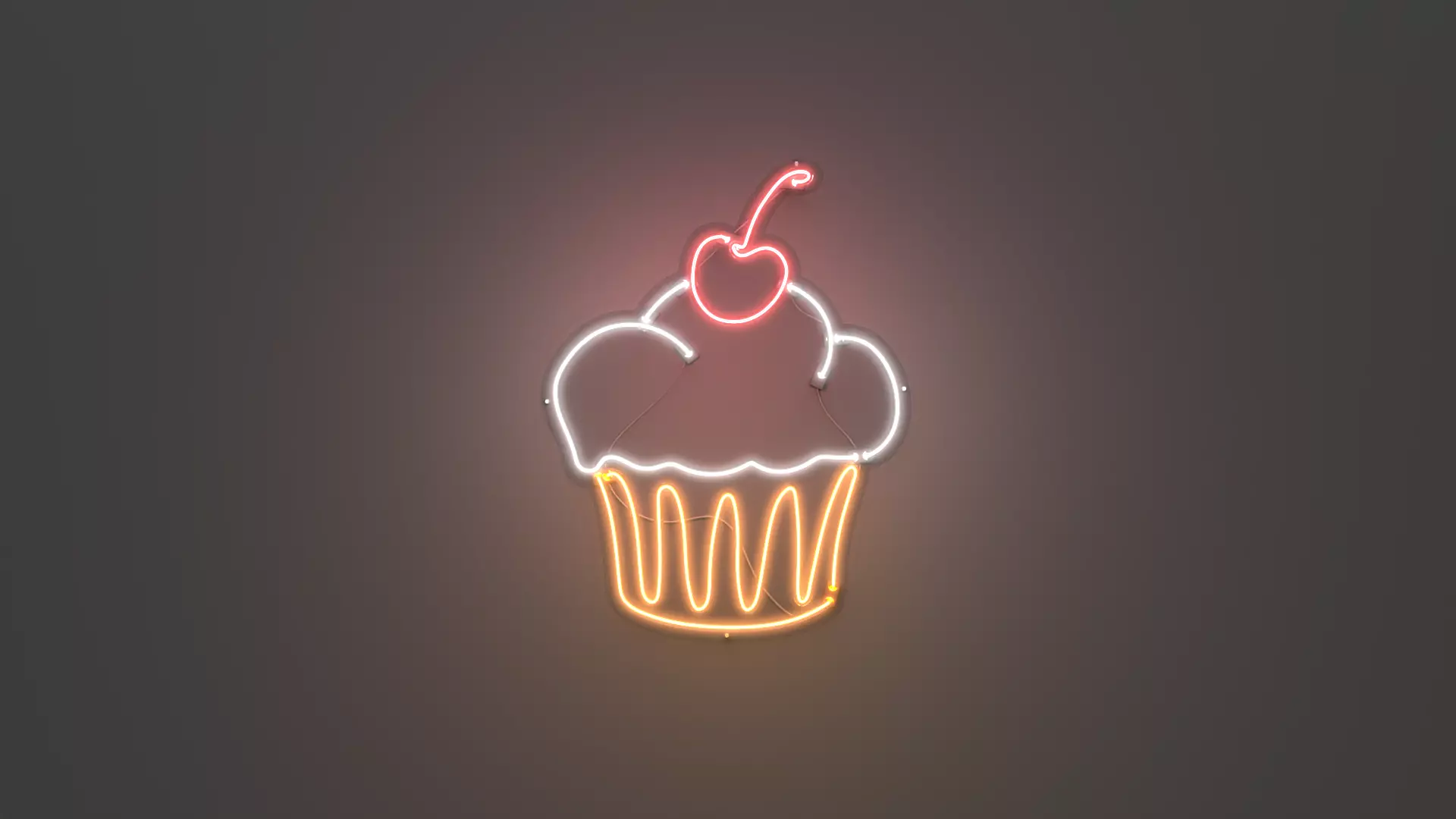 Cupcake 2 - Neon Sign 3D model