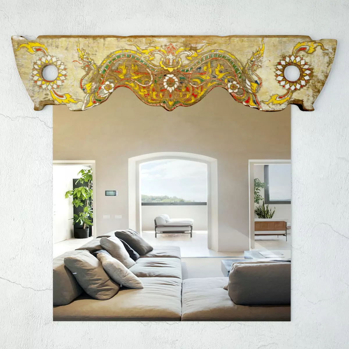 Old Thai Wagon Panel Mirror 3D model_0