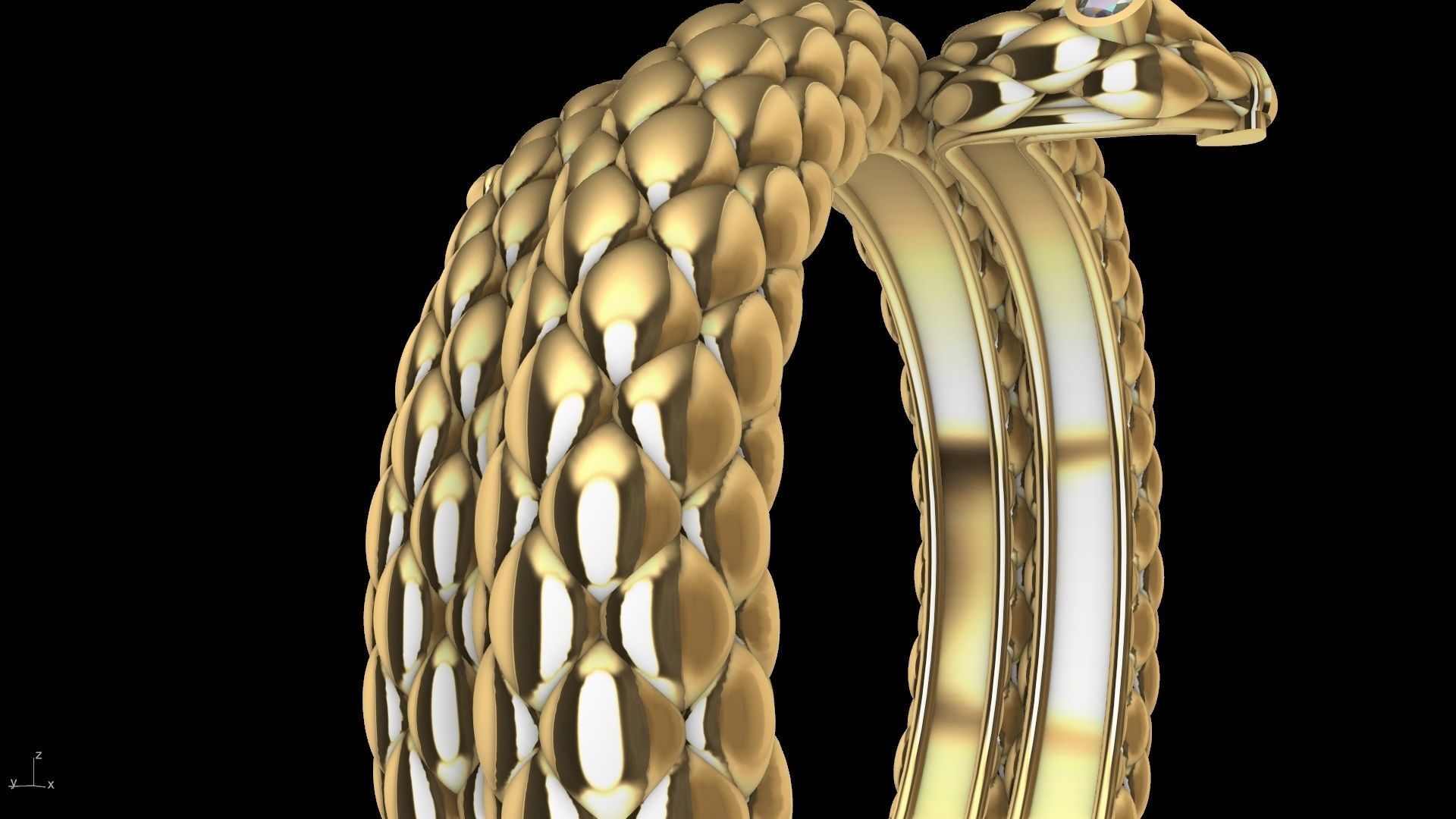 Curled snake ring stl verified 3D print model_15