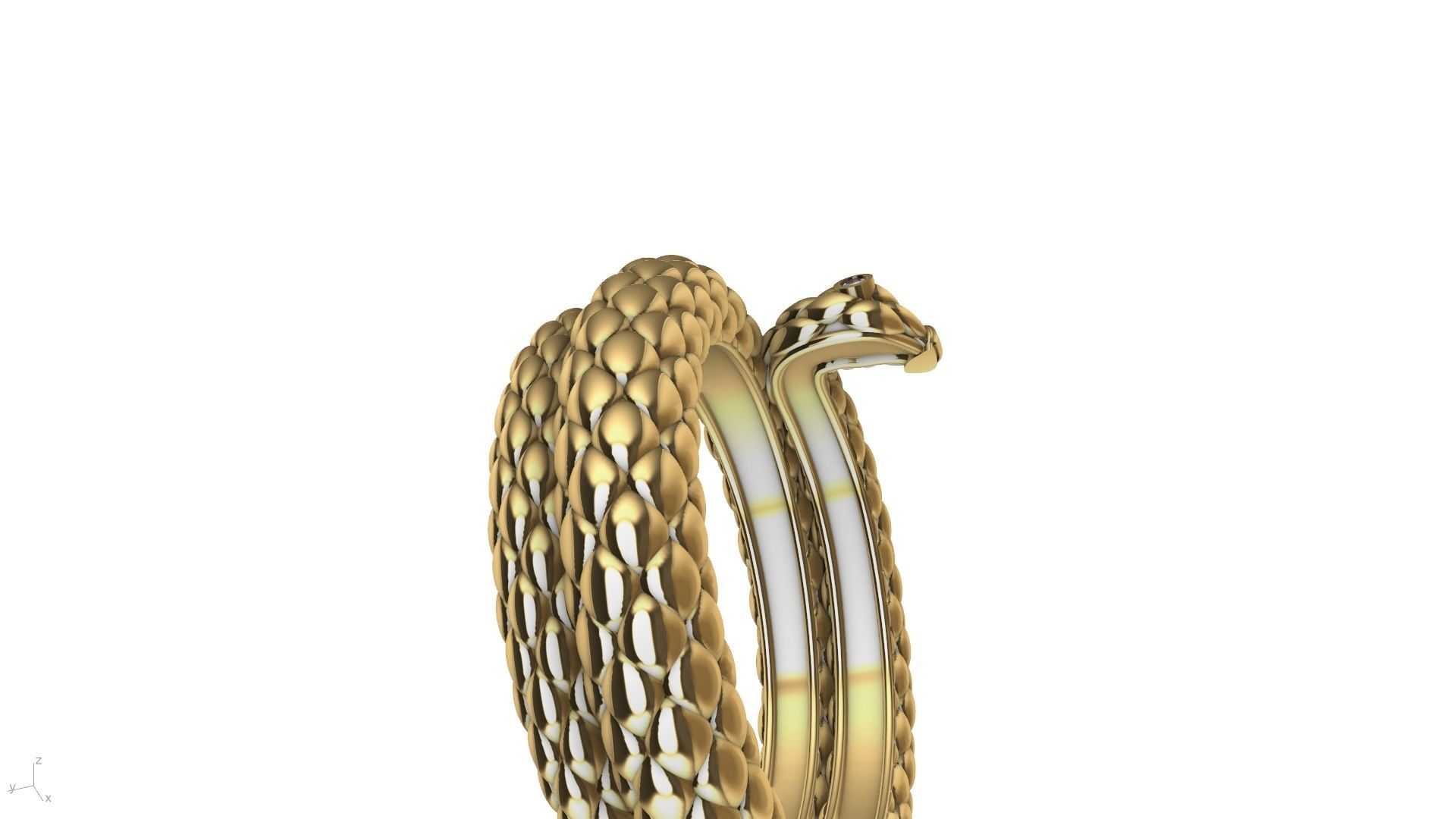 Curled snake ring stl verified 3D print model_6