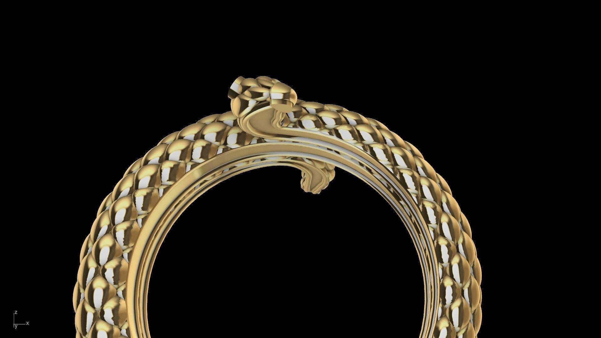 Curled snake ring stl verified 3D print model_13
