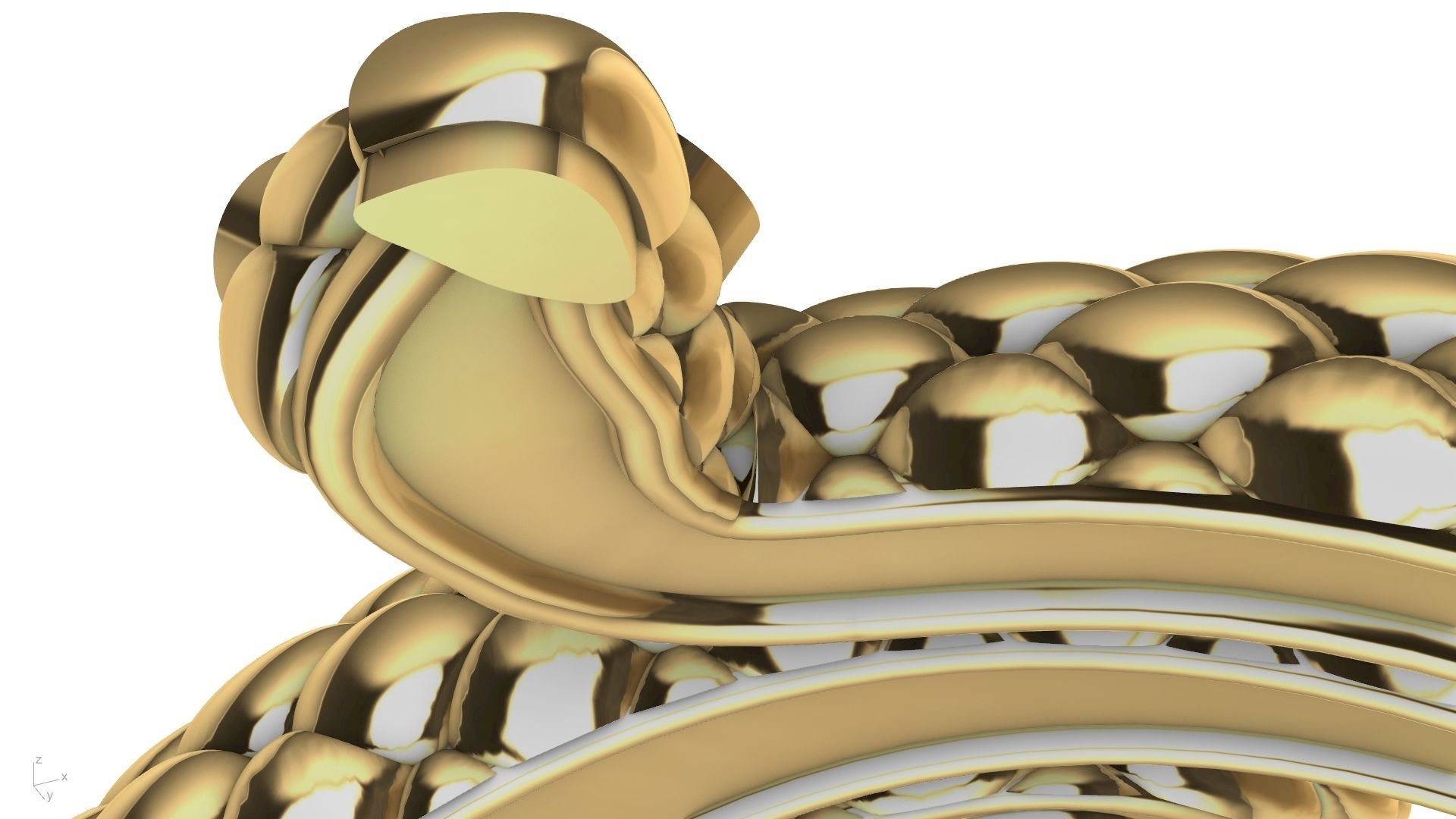 Curled snake ring stl verified 3D print model_14