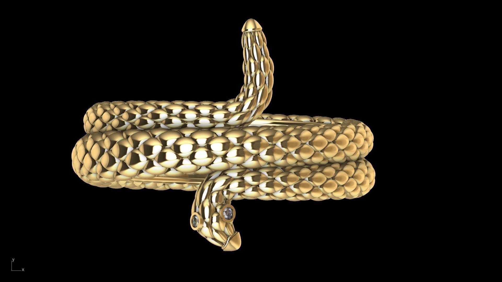 Curled snake ring stl verified 3D print model_21