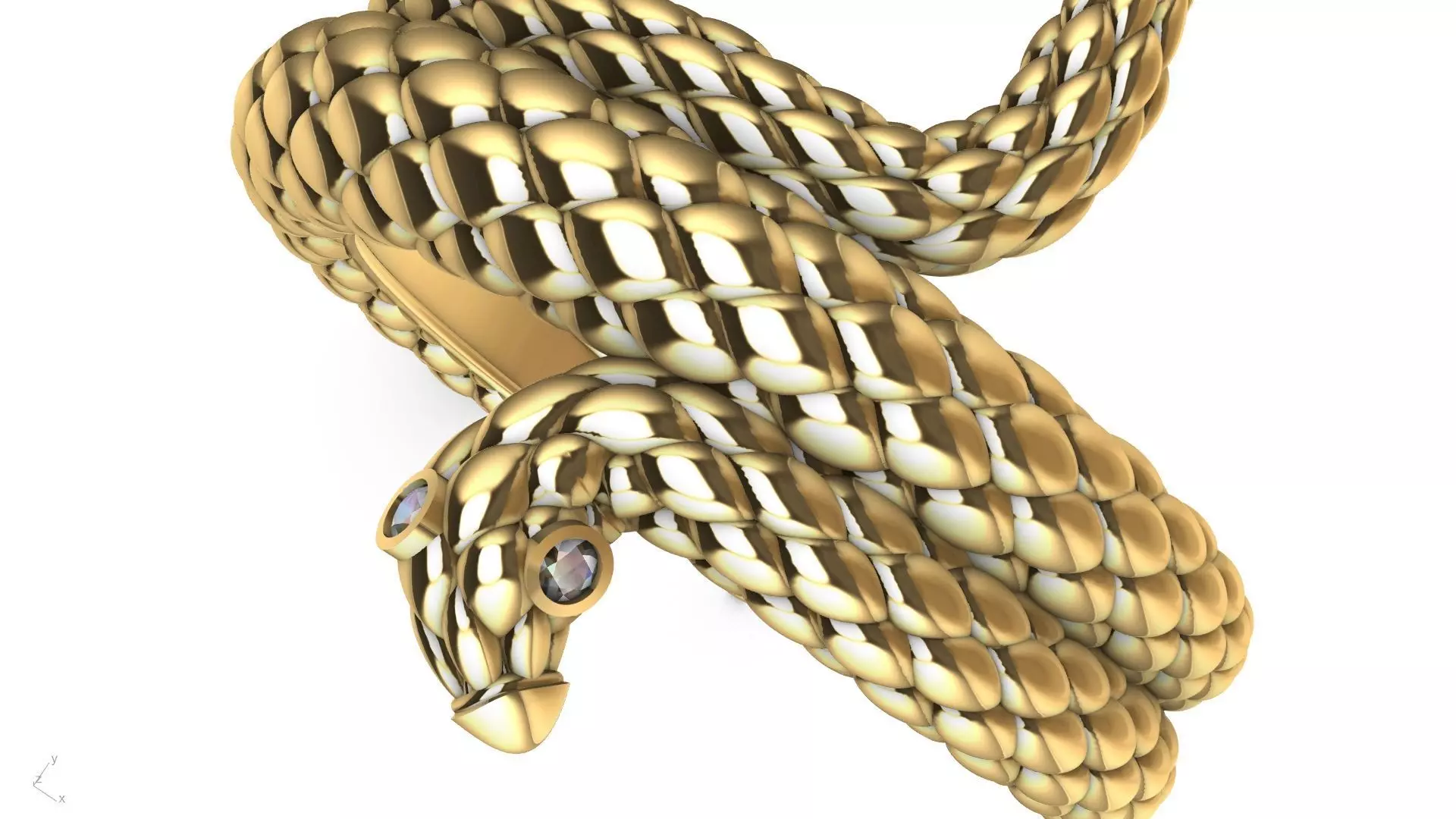 Curled snake ring stl verified 3D print model_0
