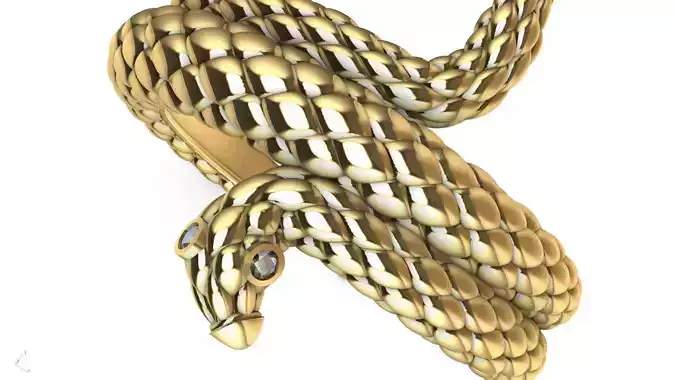 Curled snake ring stl verified 