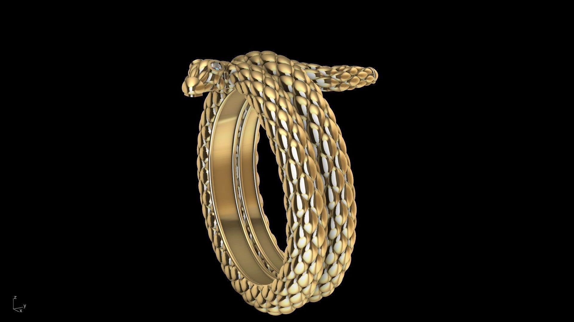 Curled snake ring stl verified 3D print model_20