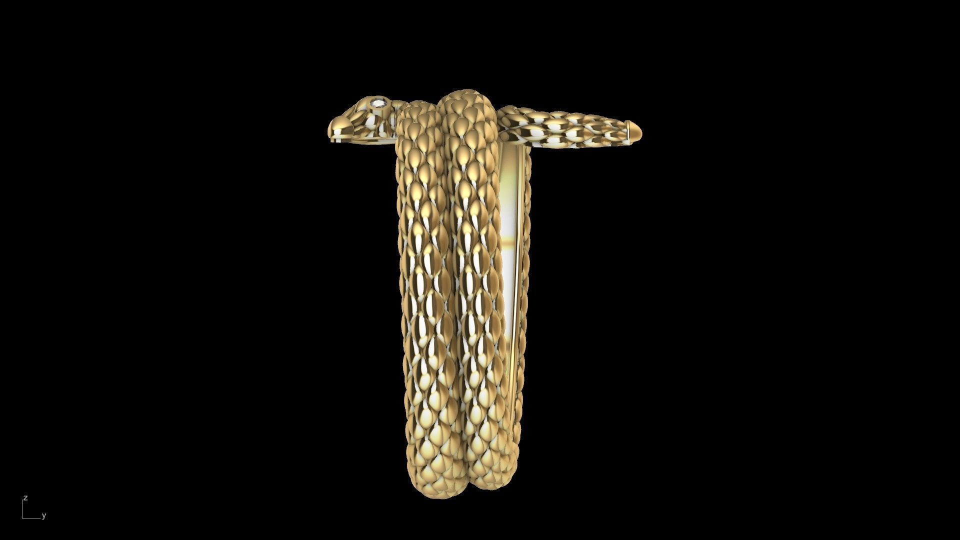 Curled snake ring stl verified 3D print model_22