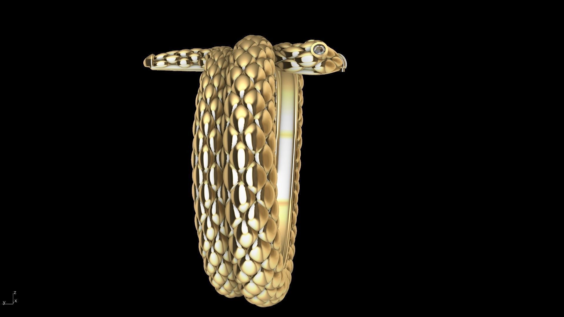 Curled snake ring stl verified 3D print model_16