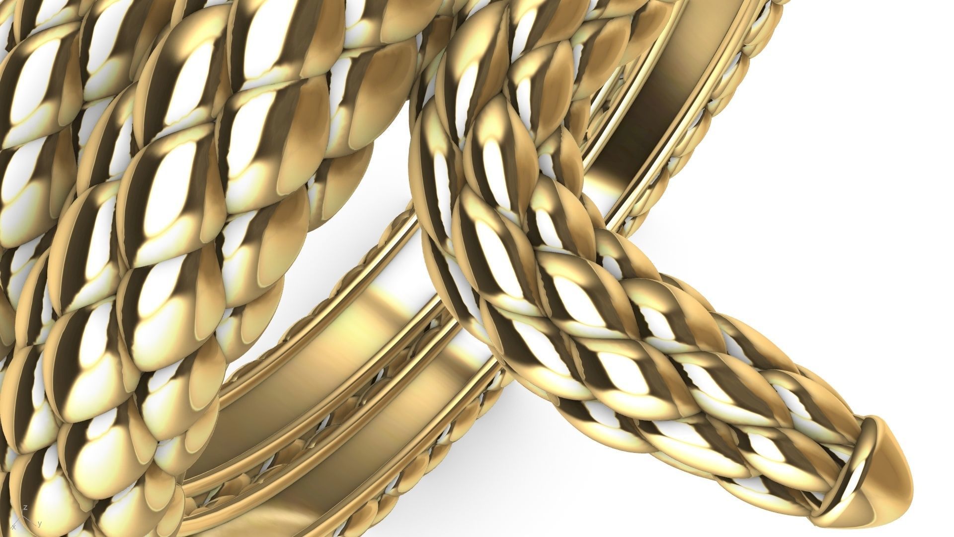 Curled snake ring stl verified 3D print model_9