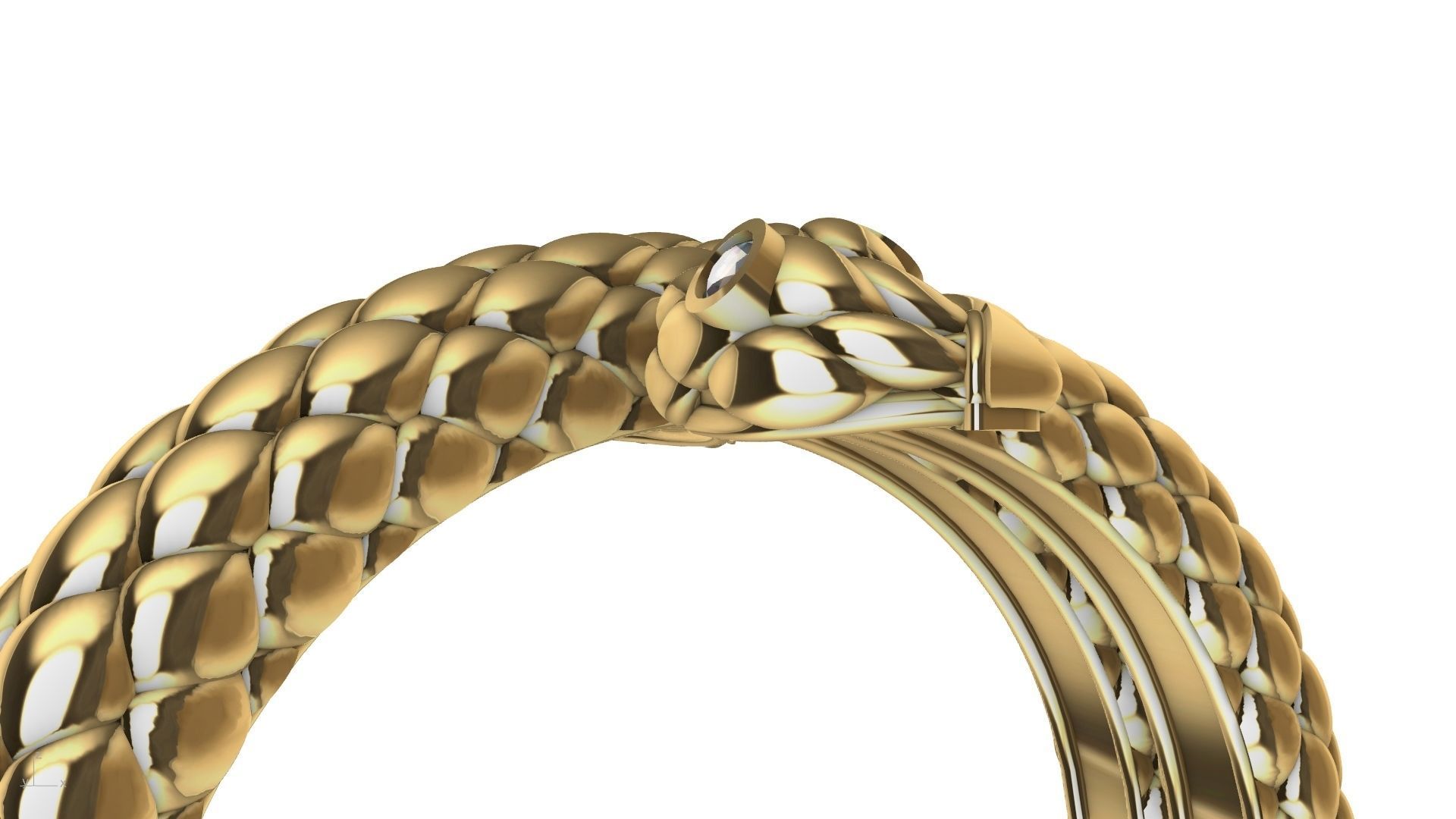 Curled snake ring stl verified 3D print model_5