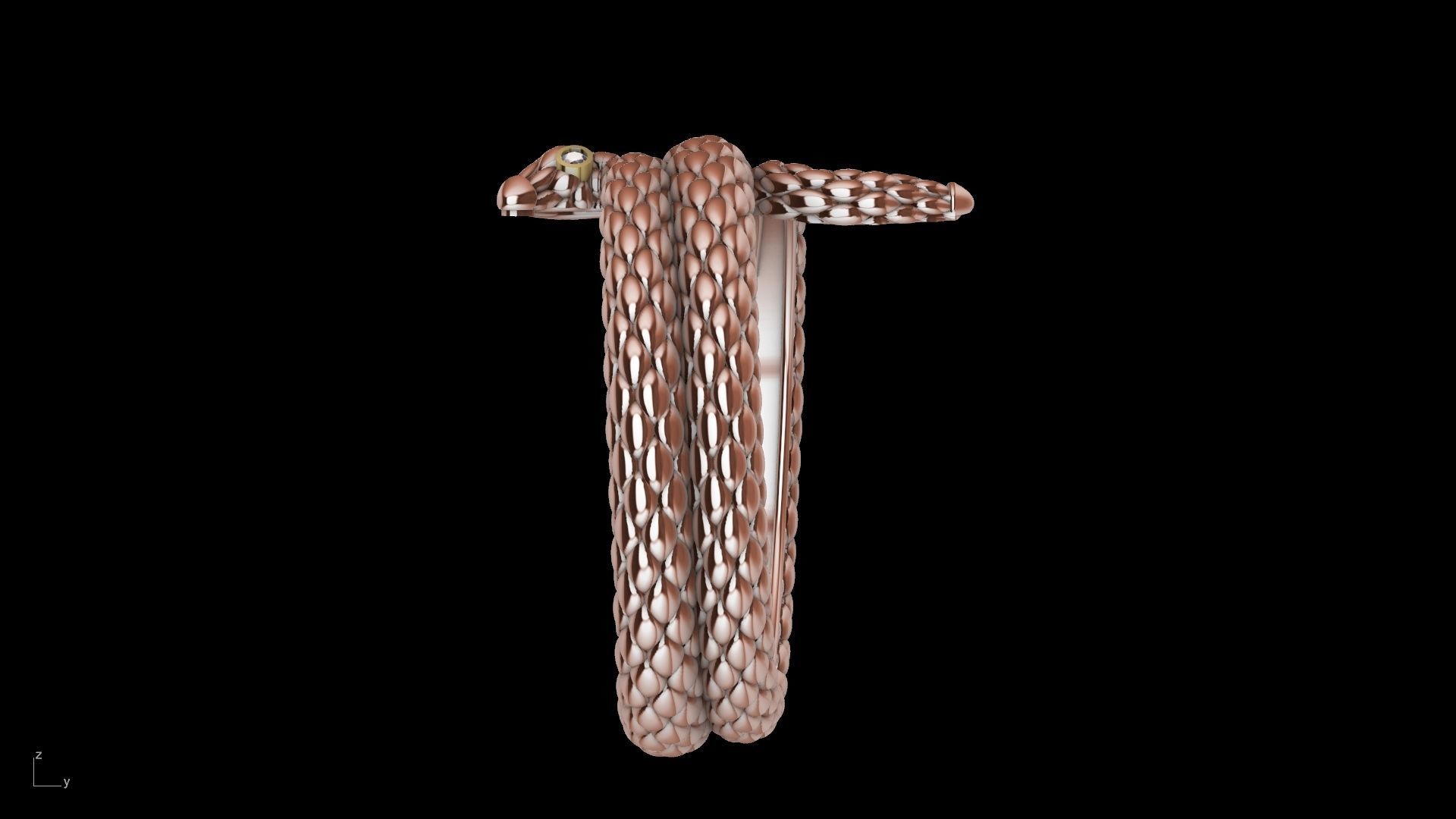 Curled snake ring stl verified 3D print model_29