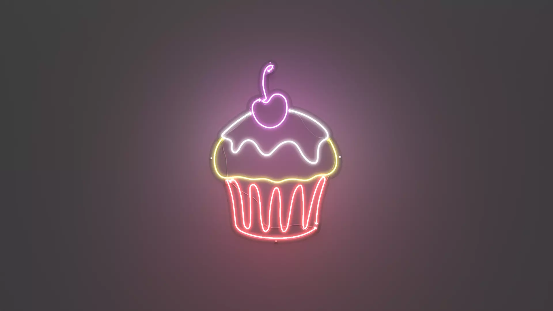 Cupcake 3 - Neon Sign 3D model