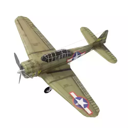 Douglas SBD Dauntless WW2 bomber Low-poly 3D model