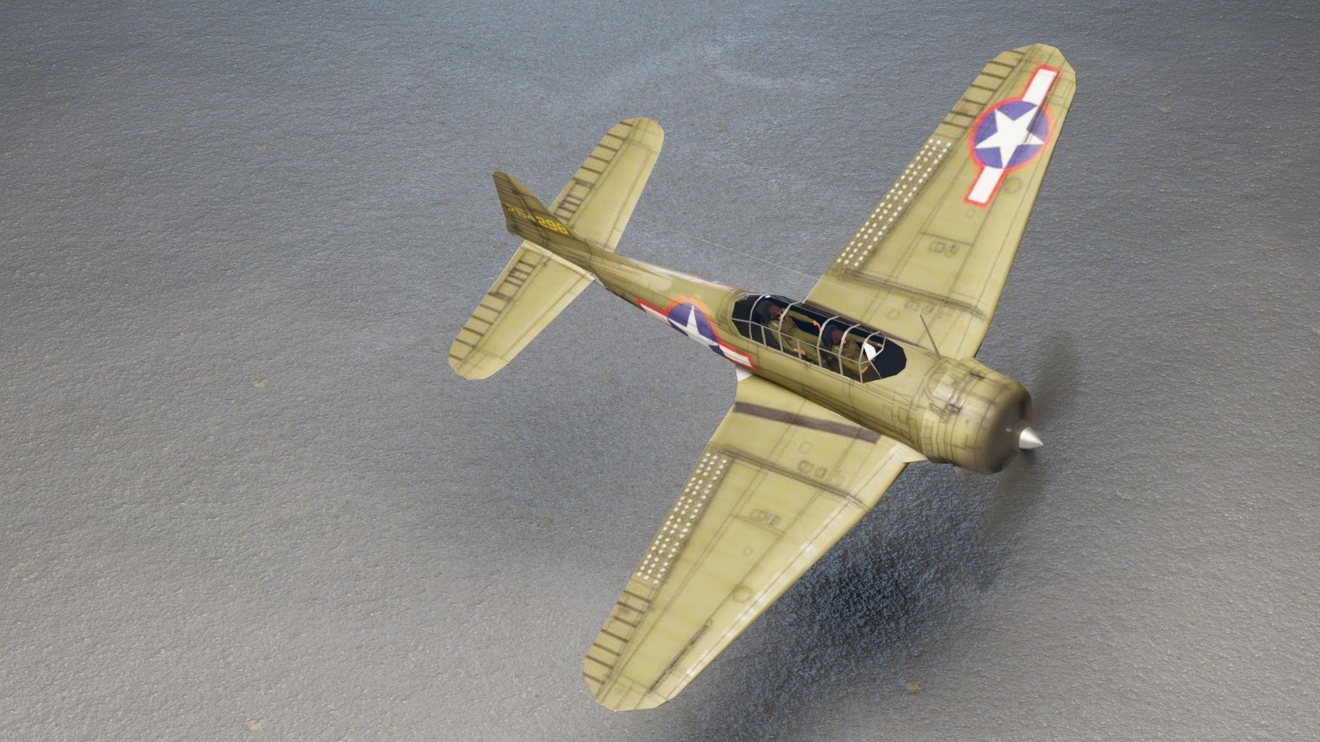 Douglas SBD Dauntless WW2 bomber Low-poly 3D model_13