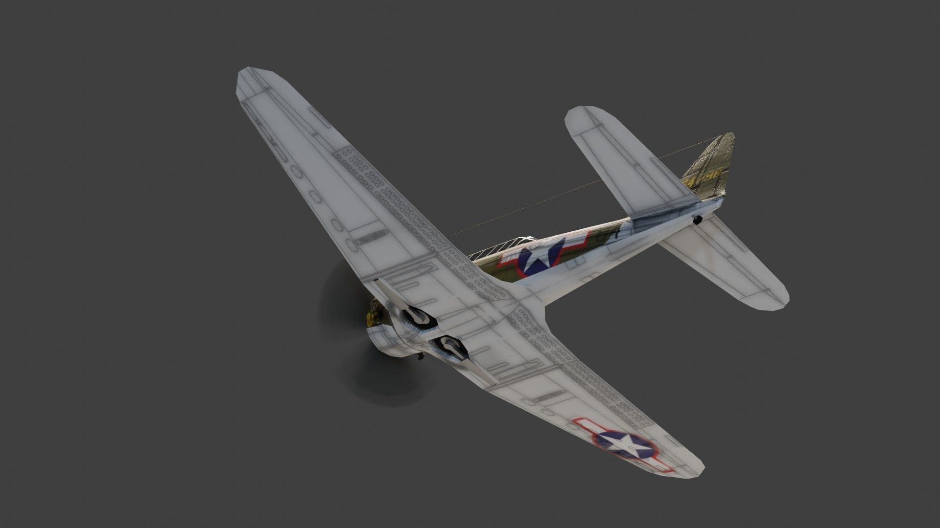 Douglas SBD Dauntless WW2 bomber Low-poly 3D model_12