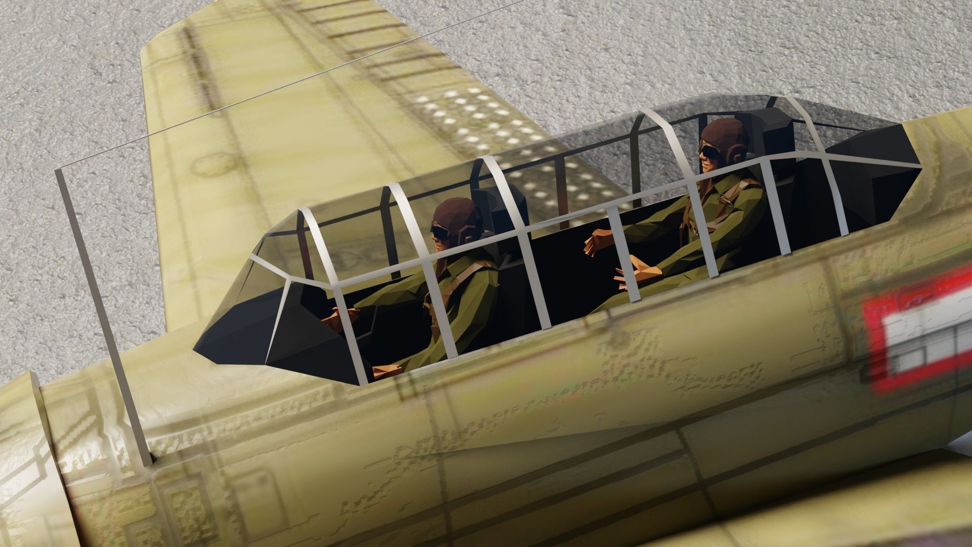 Douglas SBD Dauntless WW2 bomber Low-poly 3D model_15