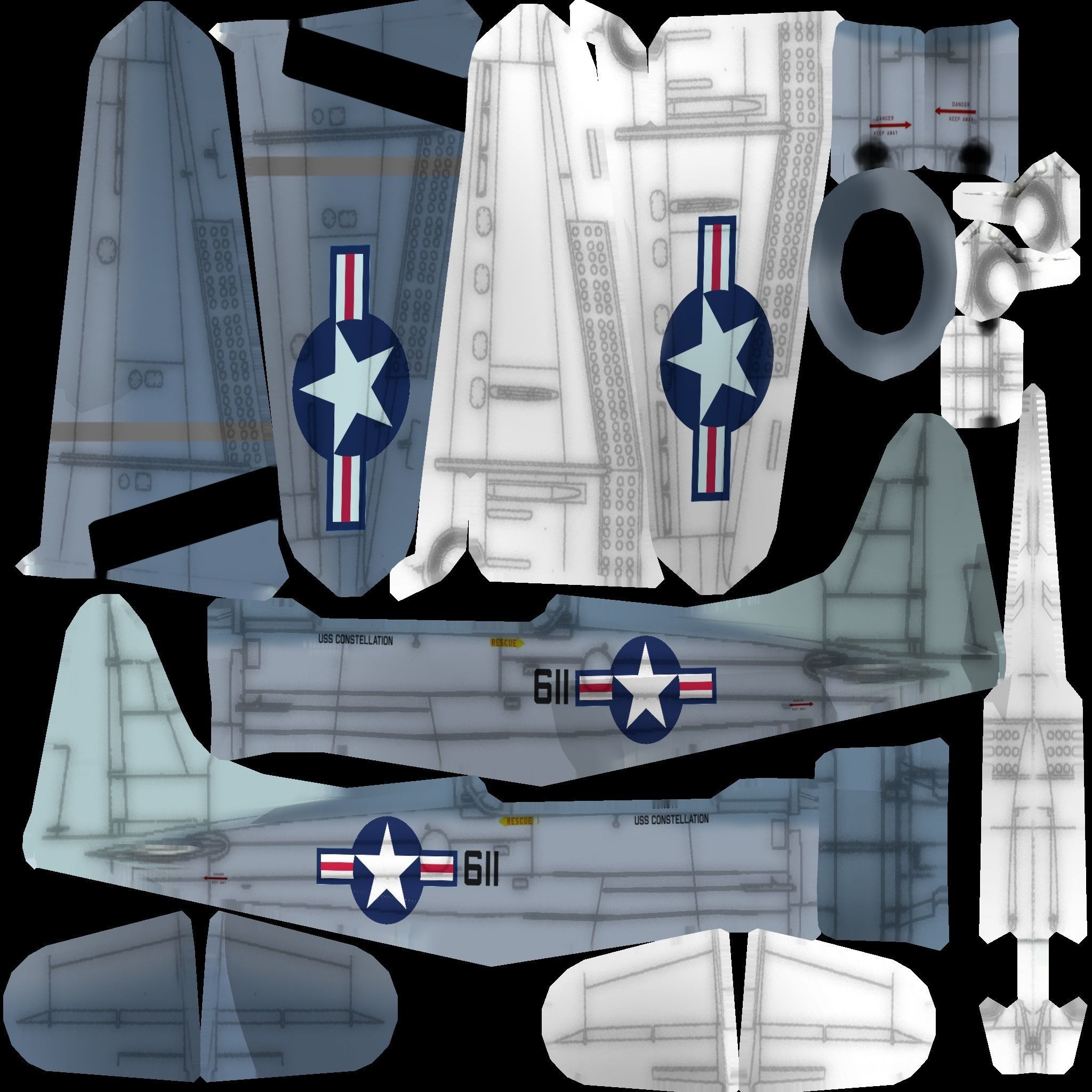 Douglas SBD Dauntless WW2 bomber Low-poly 3D model_17