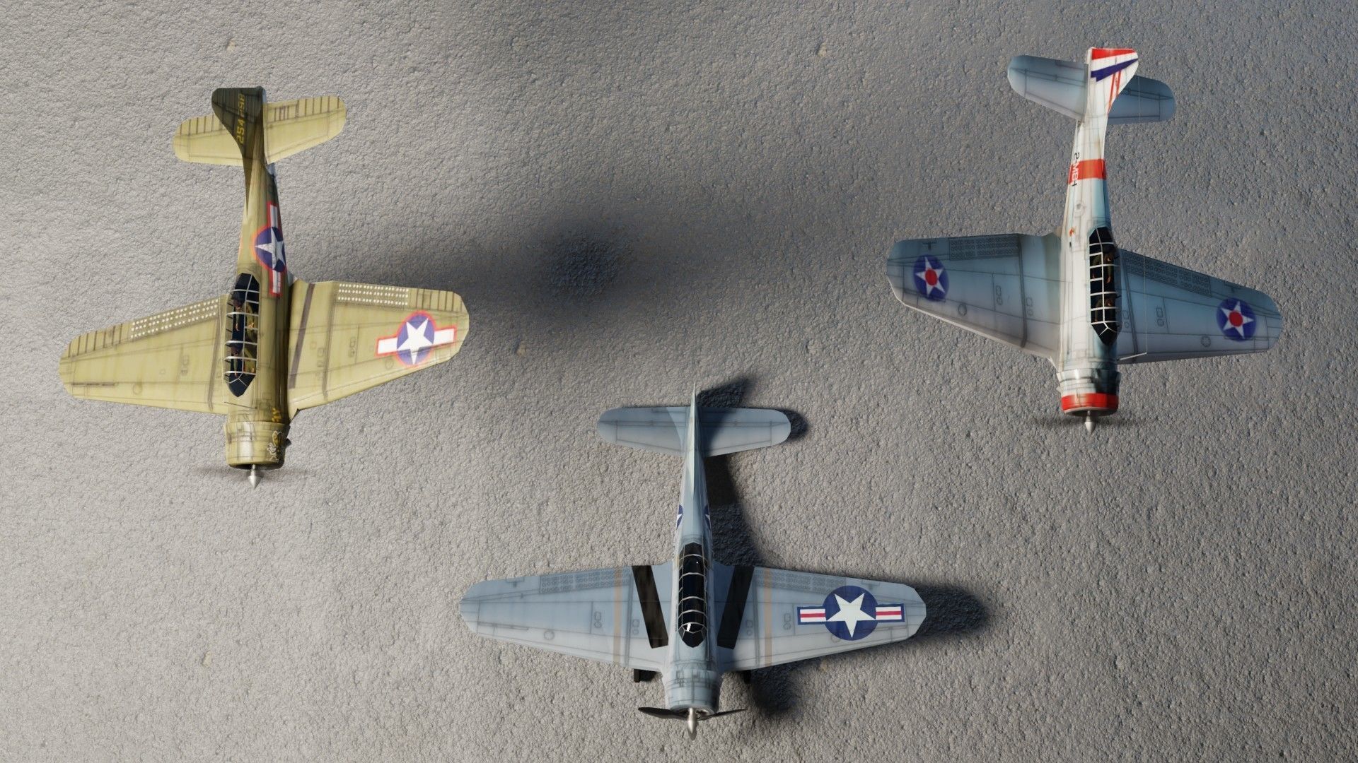 Douglas SBD Dauntless WW2 bomber Low-poly 3D model_6