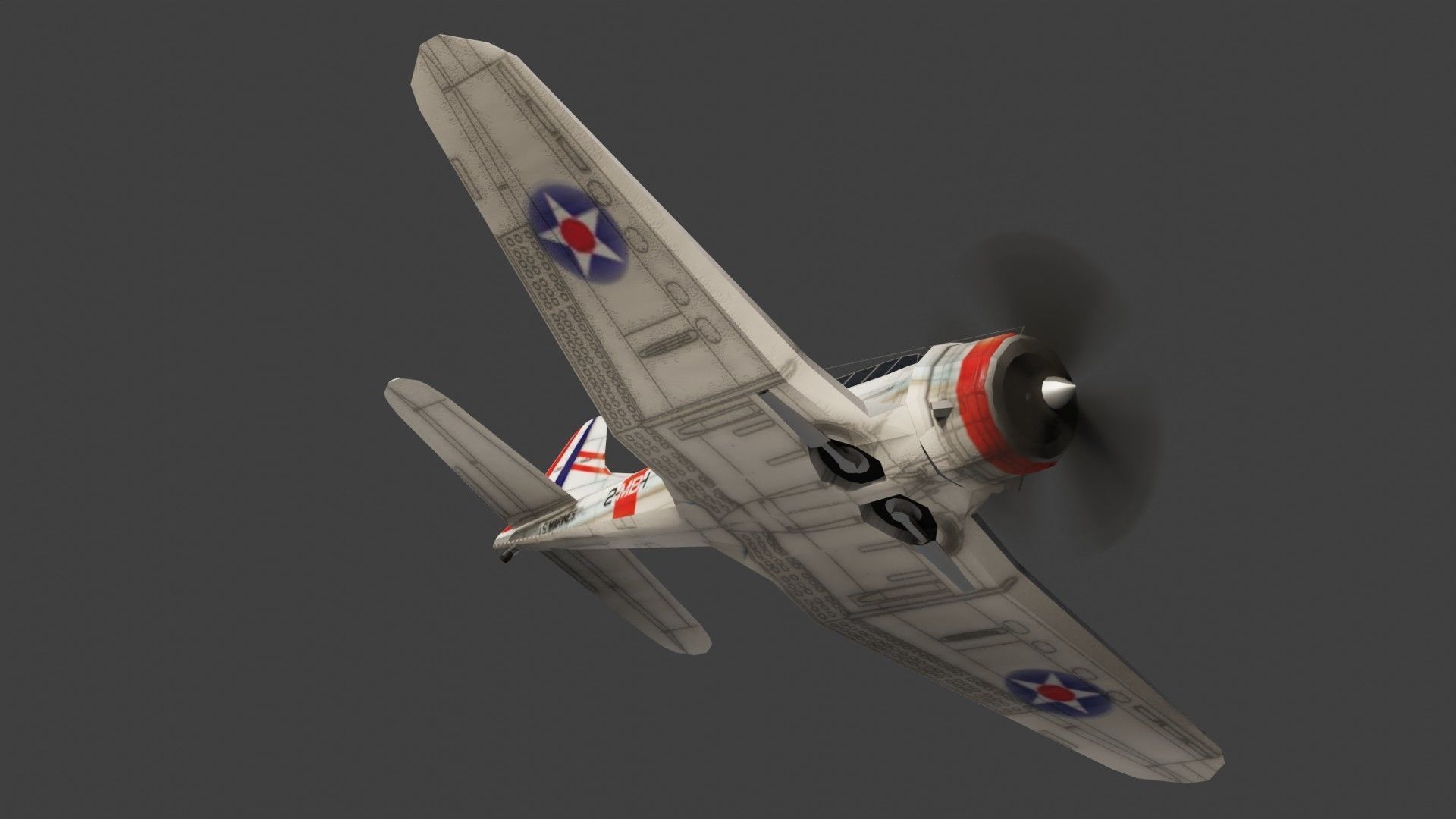 Douglas SBD Dauntless WW2 bomber Low-poly 3D model_10