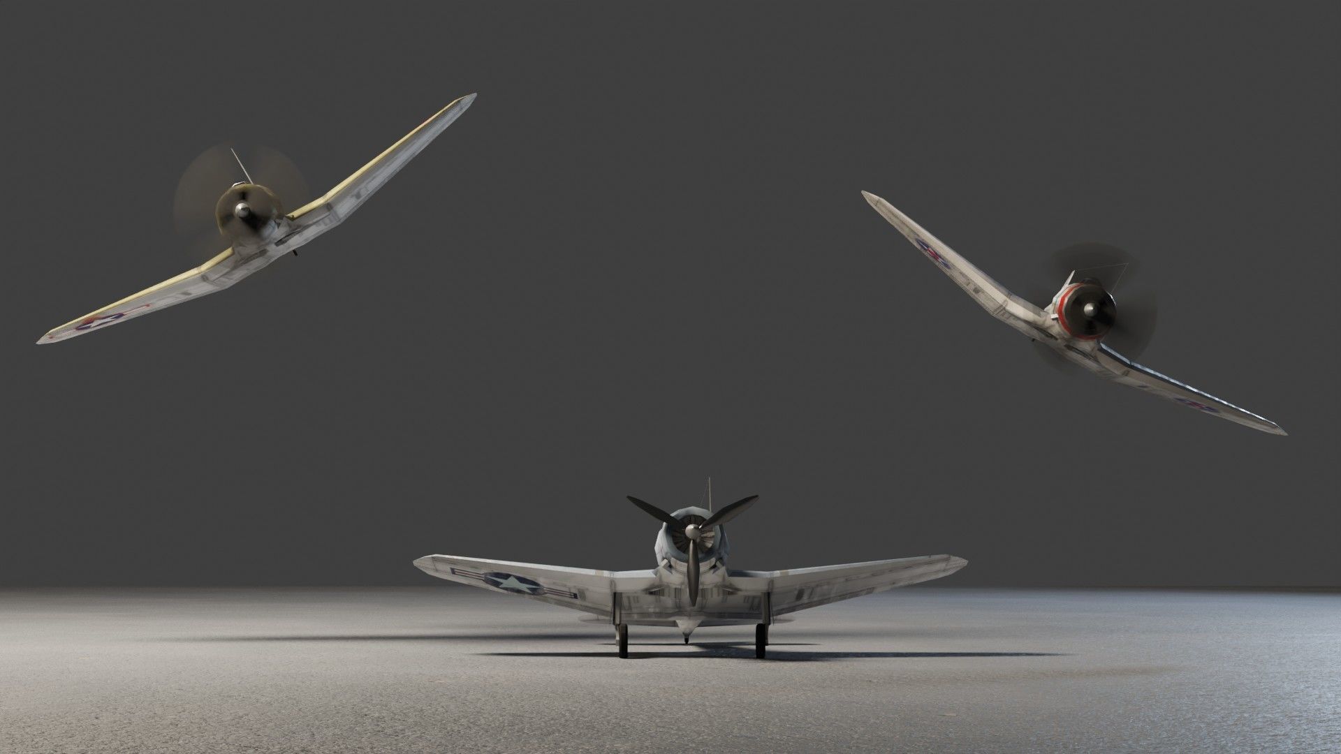 Douglas SBD Dauntless WW2 bomber Low-poly 3D model_5