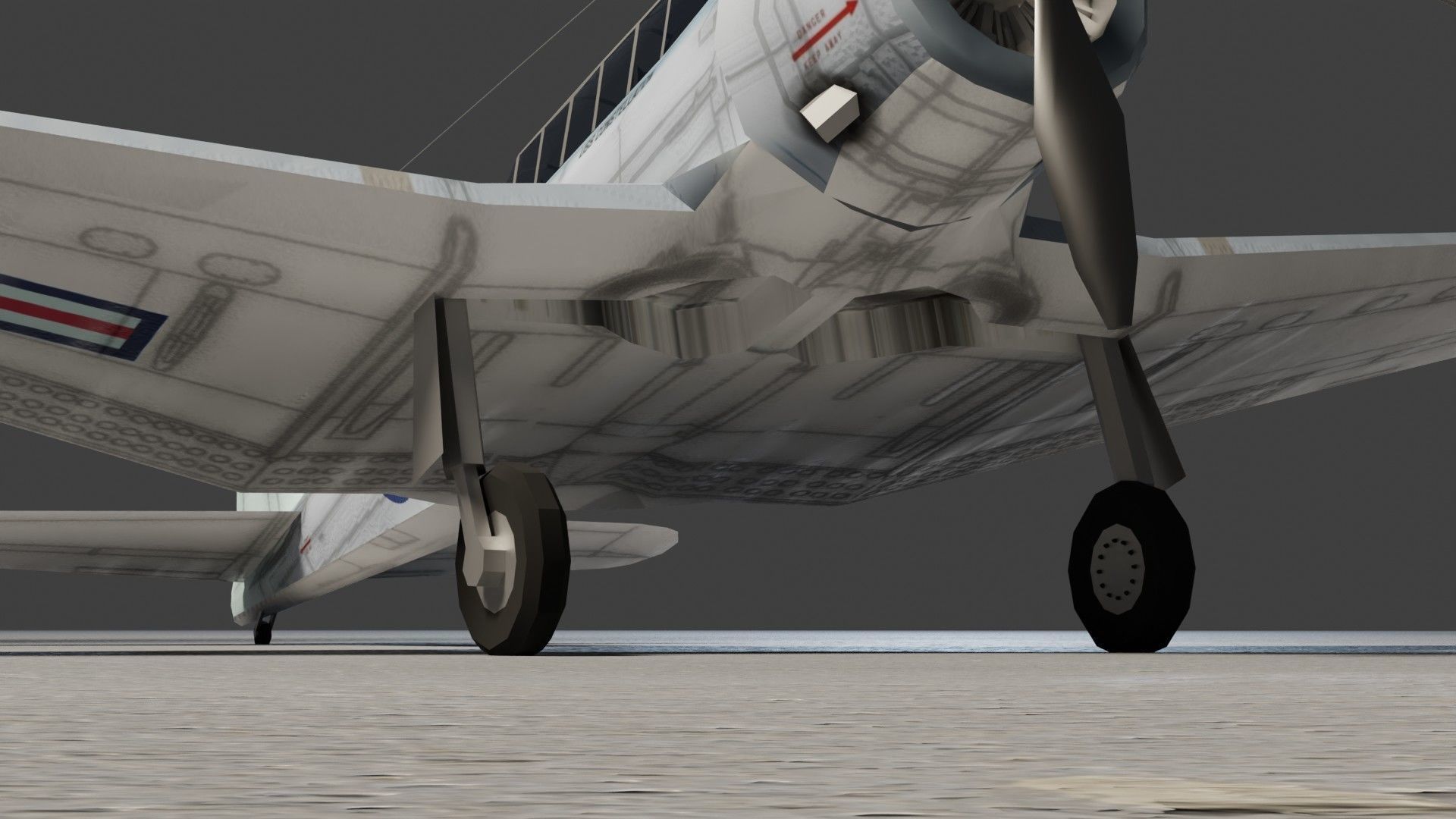 Douglas SBD Dauntless WW2 bomber Low-poly 3D model_14
