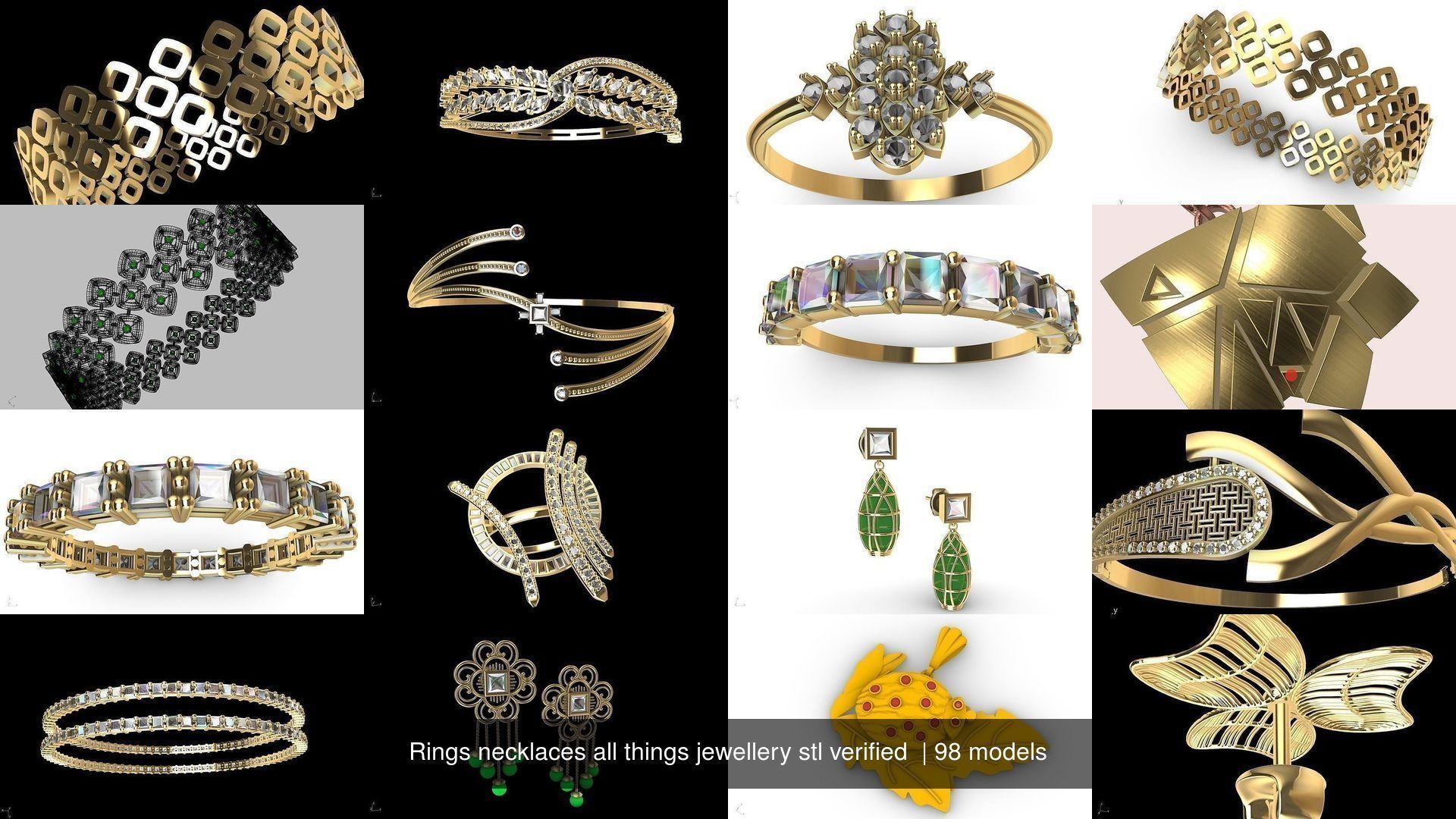 Rings necklaces all things jewellery stl verified  3D Model Collection_23