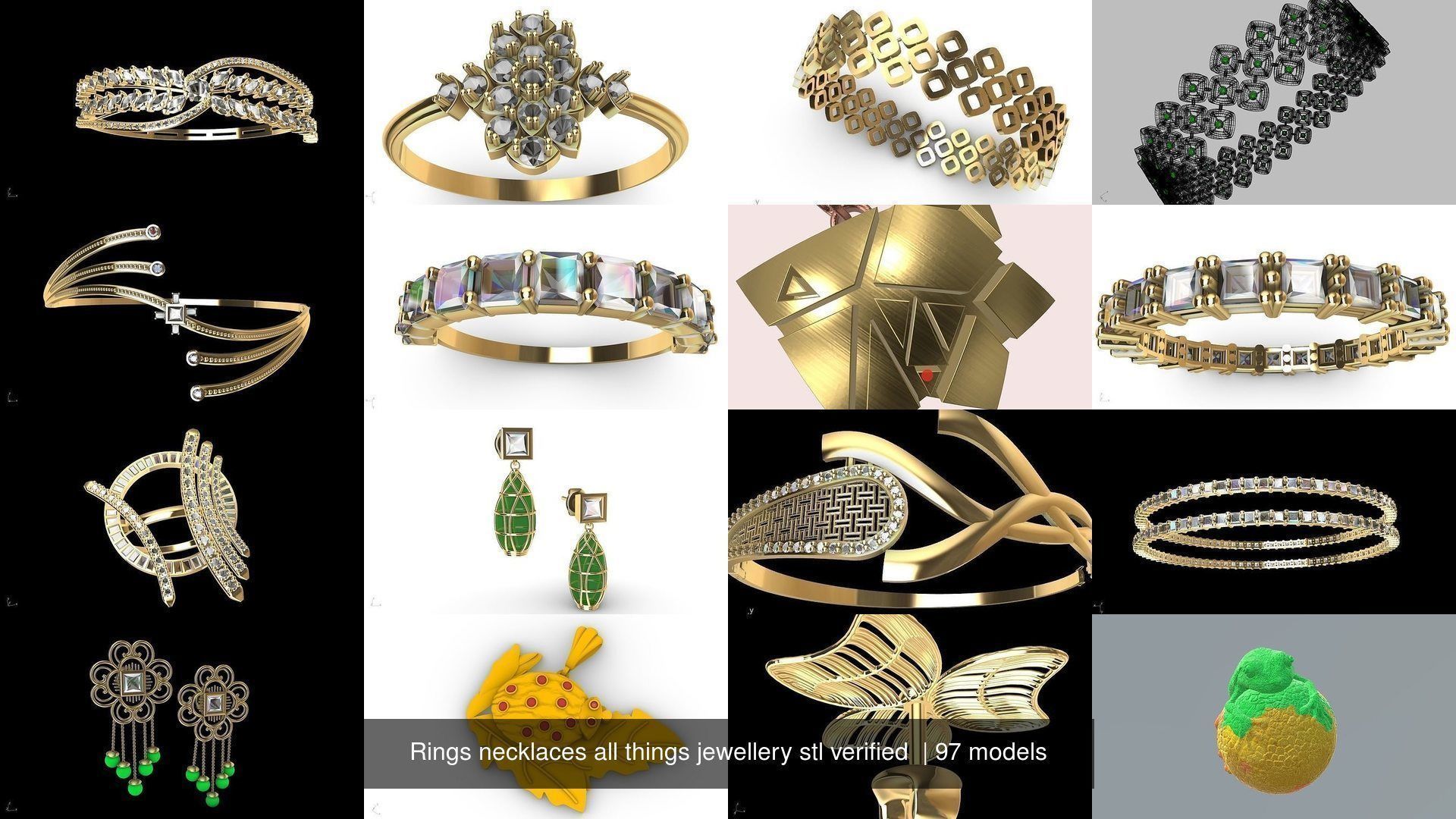 Rings necklaces all things jewellery stl verified  3D Model Collection_24