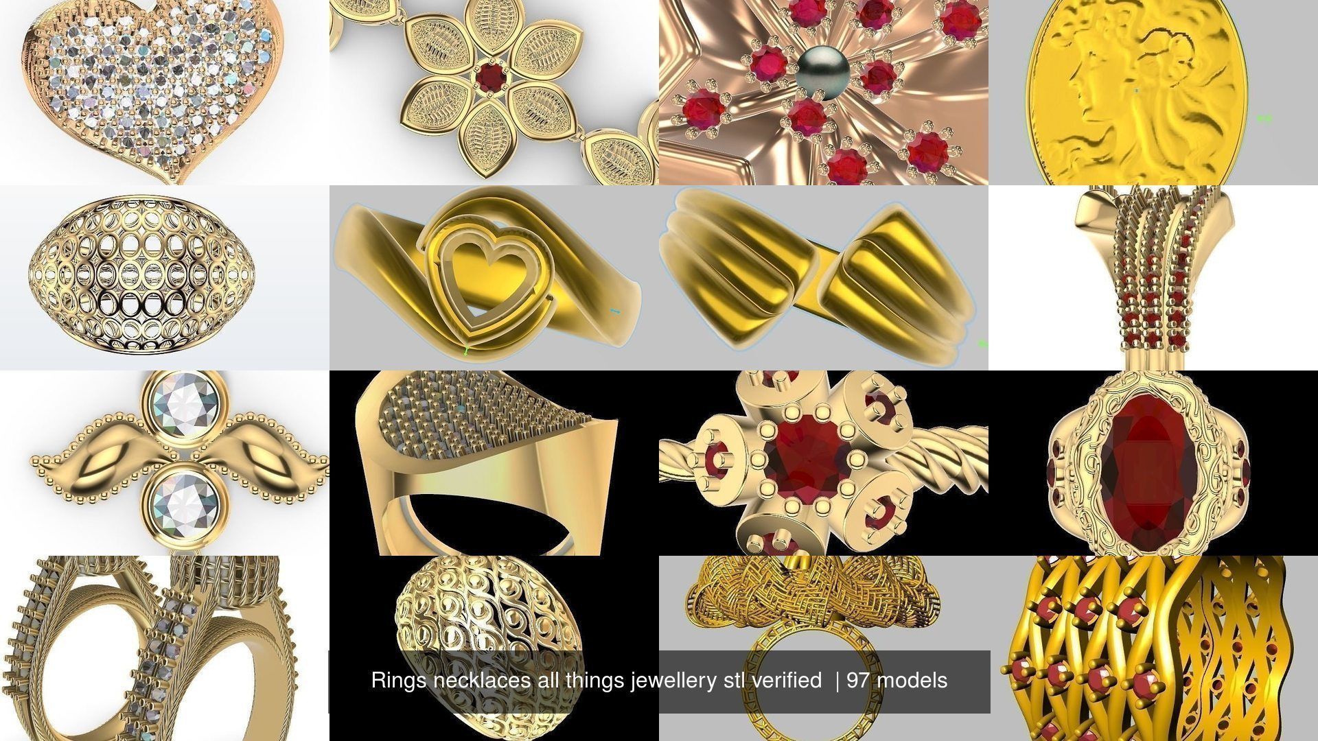 Rings necklaces all things jewellery stl verified  3D Model Collection_11