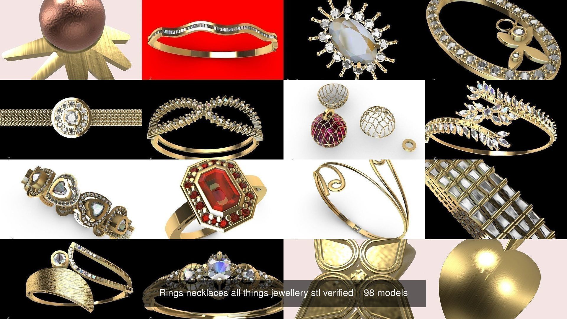 Rings necklaces all things jewellery stl verified  3D Model Collection_31