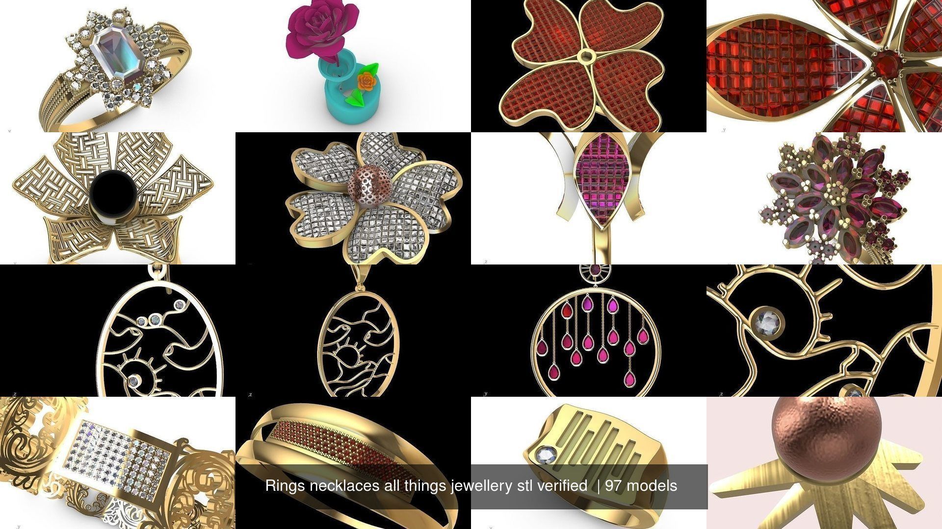 Rings necklaces all things jewellery stl verified  3D Model Collection_18