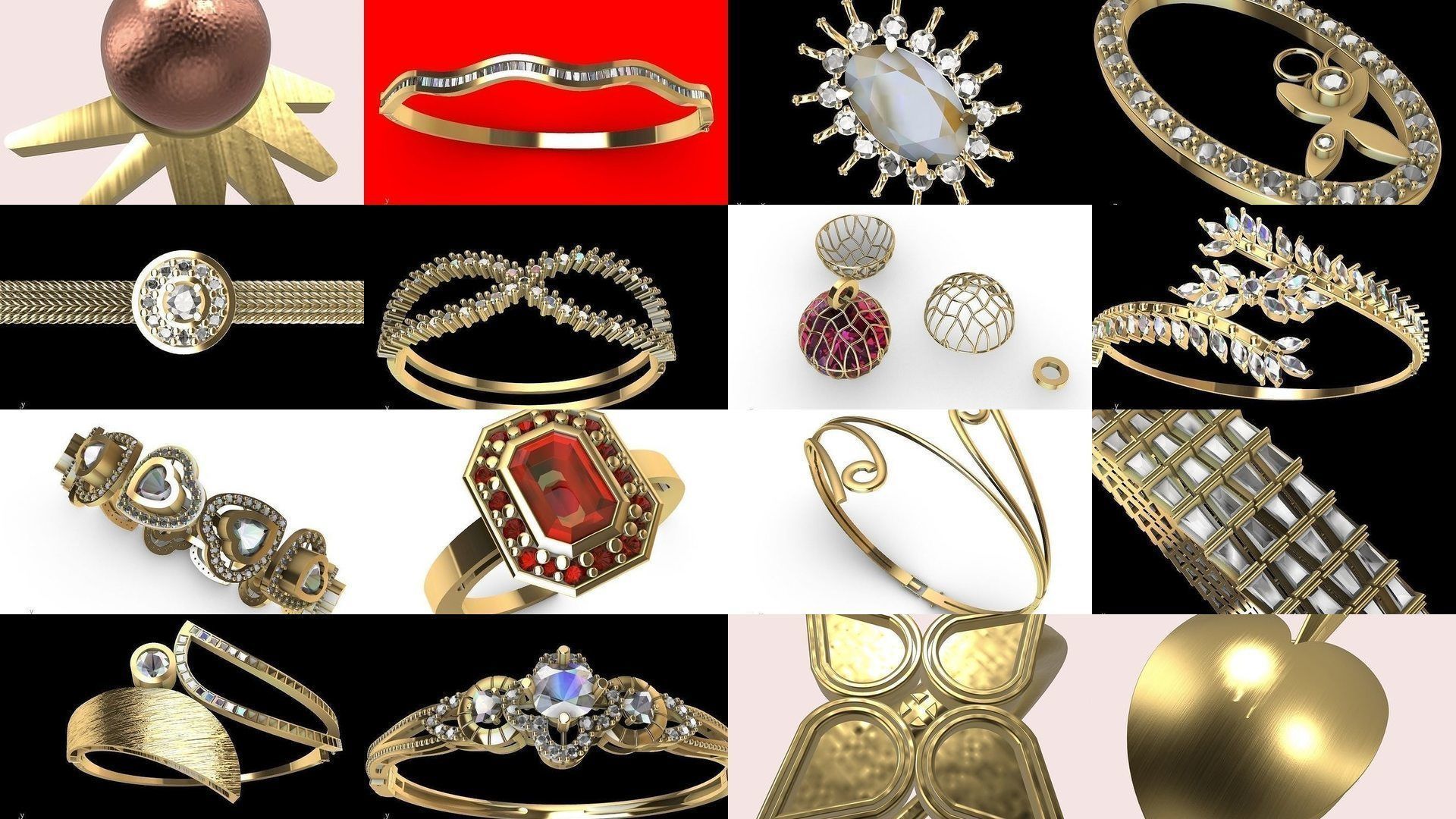 Rings necklaces all things jewellery stl verified  3D Model Collection_30