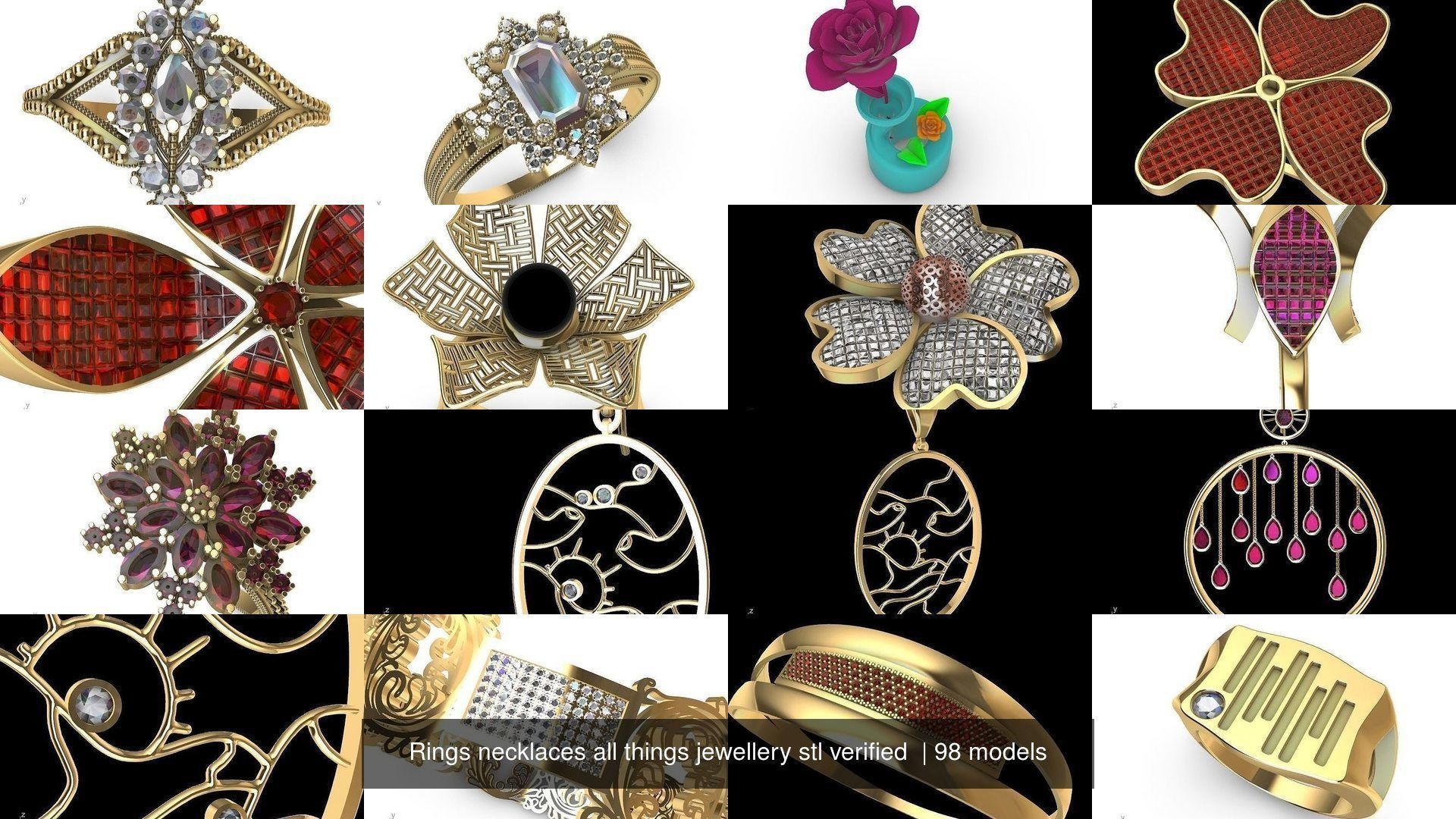 Rings necklaces all things jewellery stl verified  3D Model Collection_26