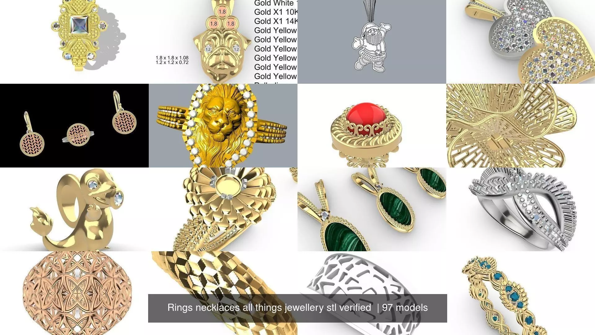 Rings necklaces all things jewellery stl verified  3D Model Collection_7
