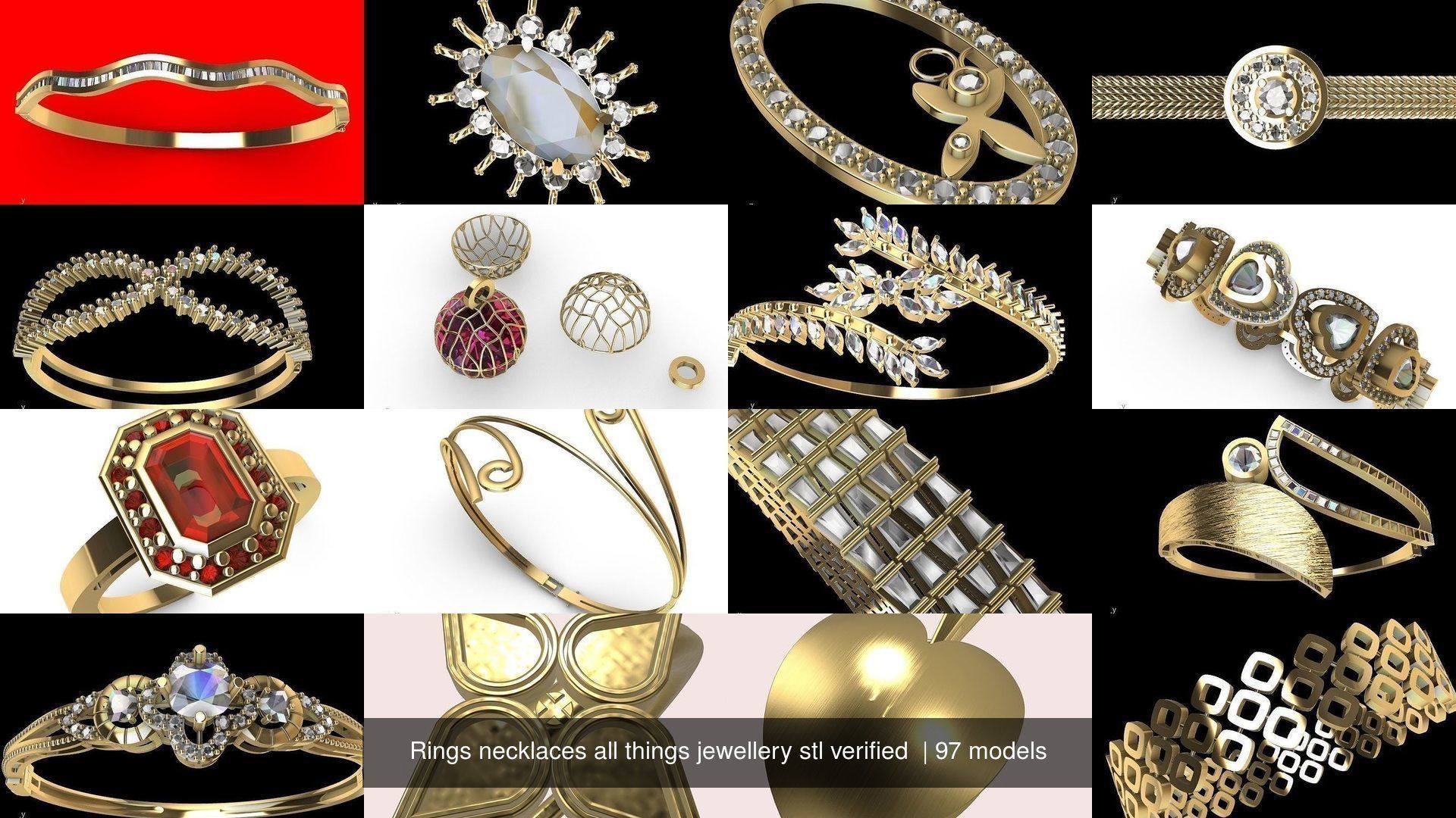 Rings necklaces all things jewellery stl verified  3D Model Collection_22