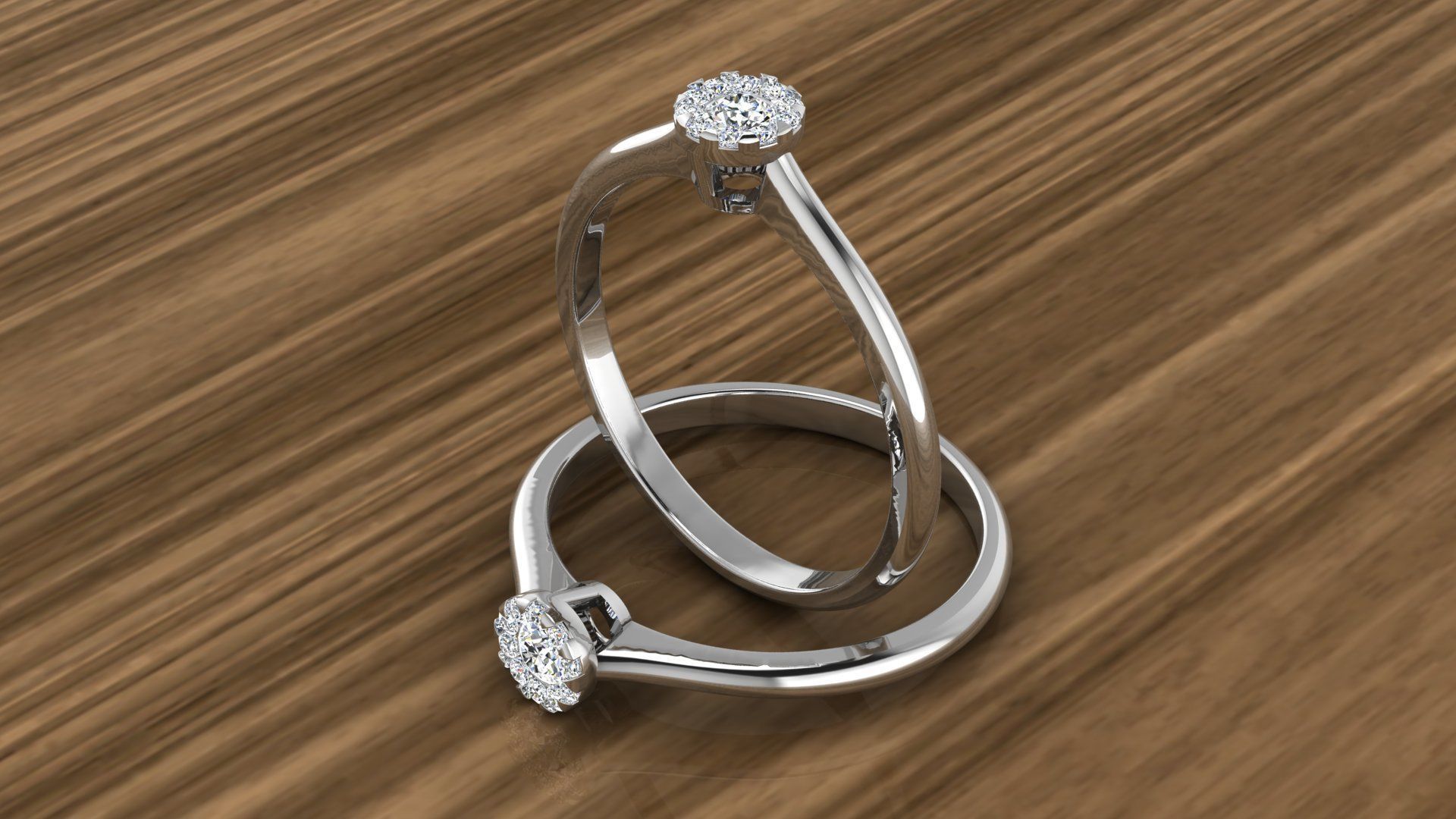 Diamond Jewelry Ring 3D print model_5