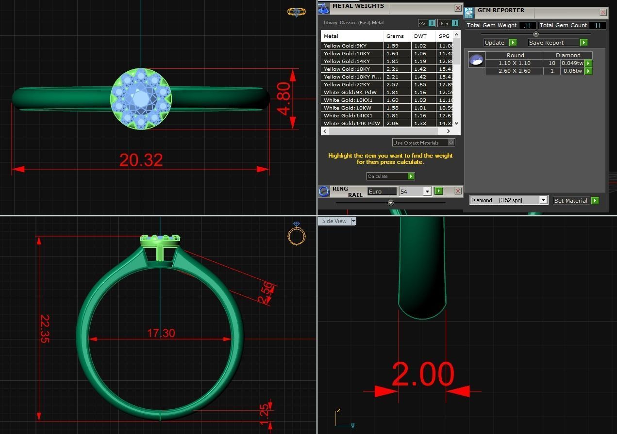 Diamond Jewelry Ring 3D print model_1