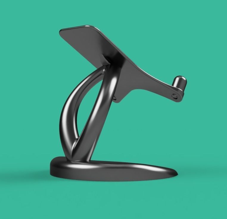 Pedestal ipad stand 3D print model_8