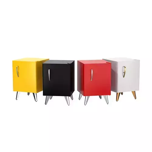 Mini Fridge Pack - Black-White-Red-Yellow Low-poly 3D model