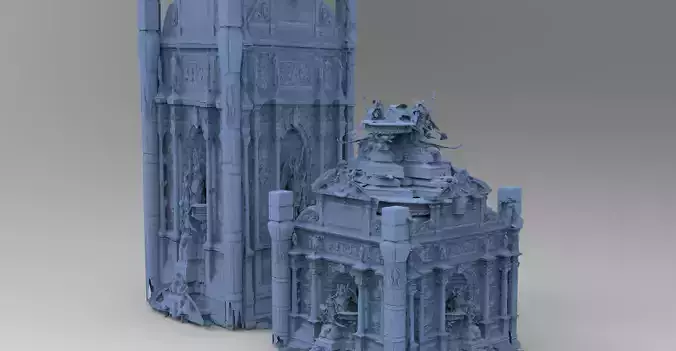 Art Deco New York Baroque building 2 designs