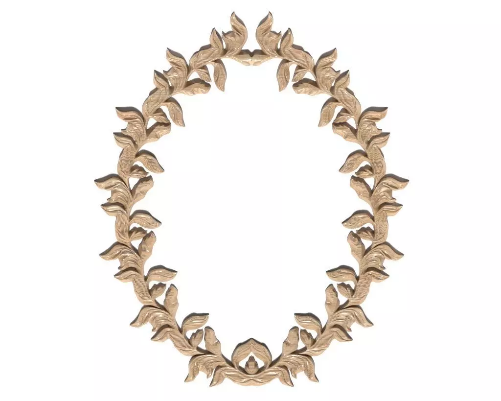Frame-034 oval frame with leaves 3D model