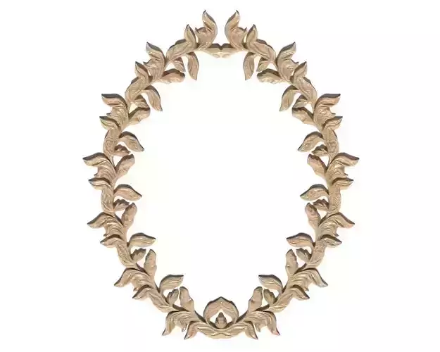 Frame-034 oval frame with leaves 3D model