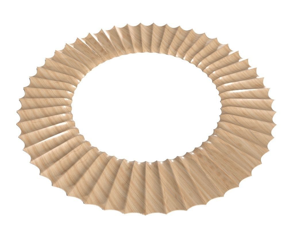 Frame-035 circular wooden frame 3D model_1