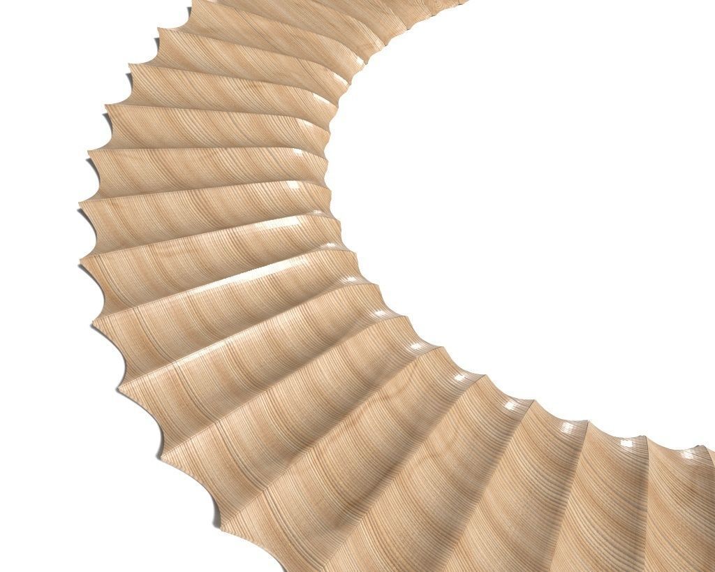 Frame-035 circular wooden frame 3D model_3